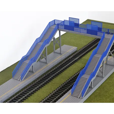Kładka nad torami – połącznie 3 peronów – z oświetleniem H0 1:87